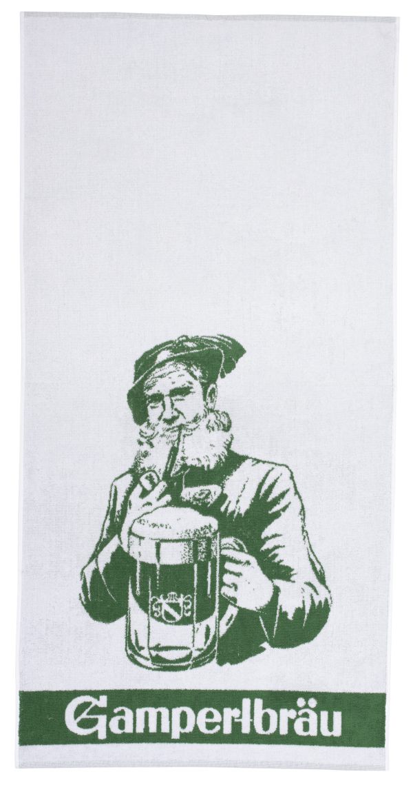 Gampertbräu Handtuch weiß-grün